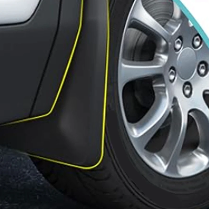 Vehicle Mud Guards with Pre-Formed Holes, 4-Piece Black Panel Set for Positions