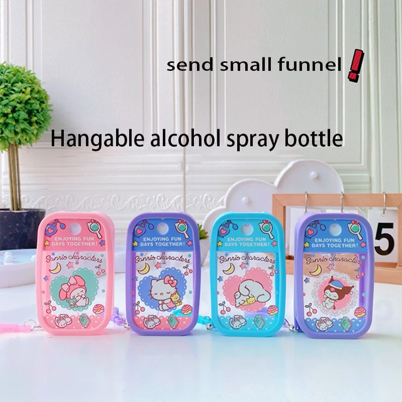 Sanrio Hello Kitty Kawaii Cartoon Travel Sub-Bottle My Melody Cinnamoroll Pp Sub-Package Spray Convenient Carry Alcohol Bottle