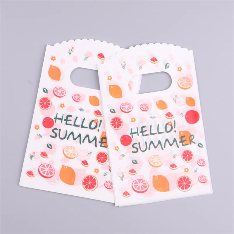 Fruits Series Small Plastic Bags for Gift Mini Jewelry Pouches for Small Business Favor Party Candy Packaging 9*15cm 50Pcs/Pack