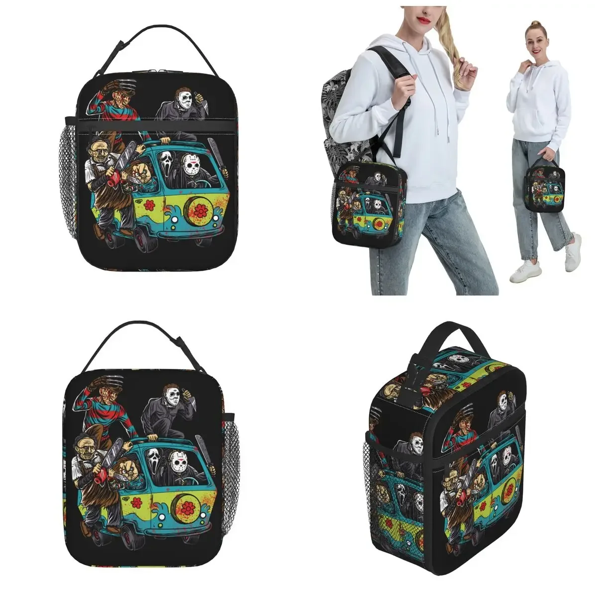 Massacre Machine Horror Chucky Thermal Insulated Lunch Bag Jason Voorhees Michael Myers Lunch Container Cooler Thermal Lunch Box