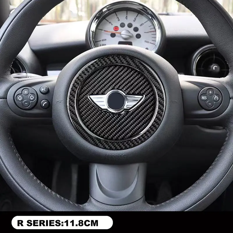 Car Accessories For BMW Mini JWC Cooper F54 F53 F55 F56 R60 R57 R58 R55 R56 Steering Wheel Carbon Fiber Sticker Decor Decal