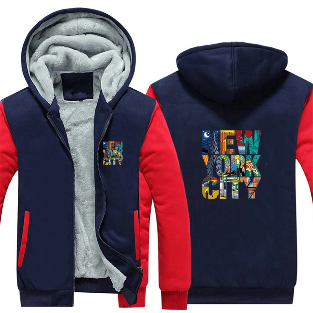 

2025 Autumn And Winter Men's Cotton Skin Friendly Jacket Coat NEW YORK CITY Graphics Logo Print Popular Eye Catching Hoodies