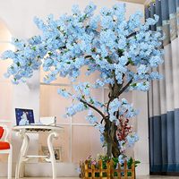 Artificial Cherry Blossom Trees  Blue Decor Fake Sakura Flower Trees  for Interior Modeling Landscape Wedding Party Decor