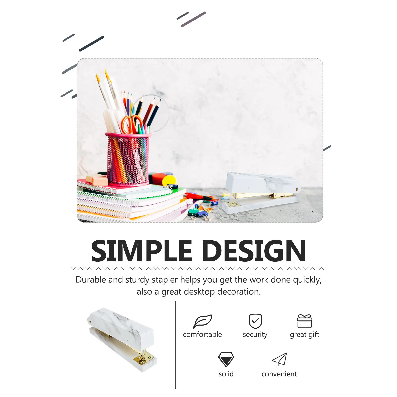 

Golden Stapler Professional Office Accessory Compact Portable Desk Tool Exquisite Colorfast Home School Travel