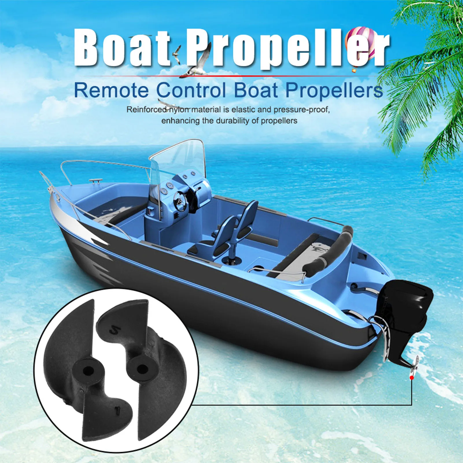 1pair Remote Control Ship Parts 2 Blades CW CCW Plastic RC Boat Propellers Set for 2mm Shaft Boat Propeller RC Ship Propeller