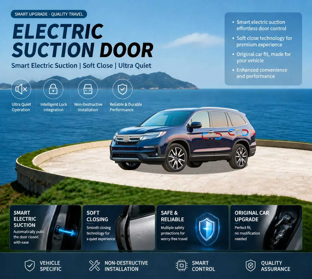 

Car Specific Car Modification Auto Suction Soft Close Door Modification Parts & Accessories For Honda Pilot Universal Version