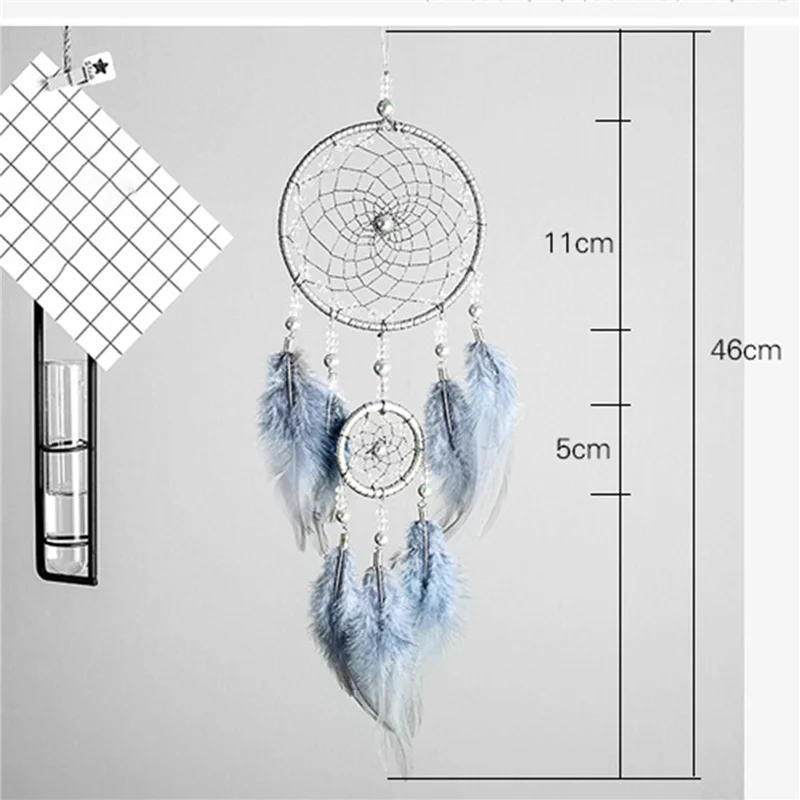 ABRE-2X atrapasueños-plumas tradicionales hechas a mano para colgar en la pared decoración del hogar ornamento artesanía regalos del Día de San Valentín para amigos