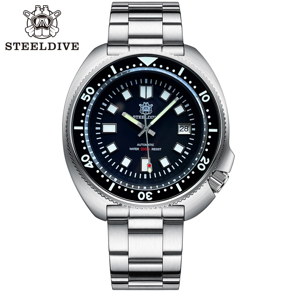 SD1970R Limited Supply STEELDIVE Brand 44mm Stainless Steel Ceramic Bezel 200M Waterproof NH35 Automatic Dive Watch Reloj