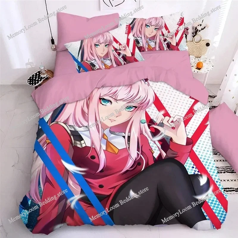 Darling in The Frank XX Bedding Sets Japan Anime Game Figure 3D Printed Duvet Cover Sets Twin Queen King Single Size Bedclothes
