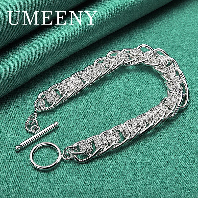

Luxury 925 Sterling Silver 8 Inch Exquisite Classic Bracelet for Men and Women Party Gift Wedding Jewelry