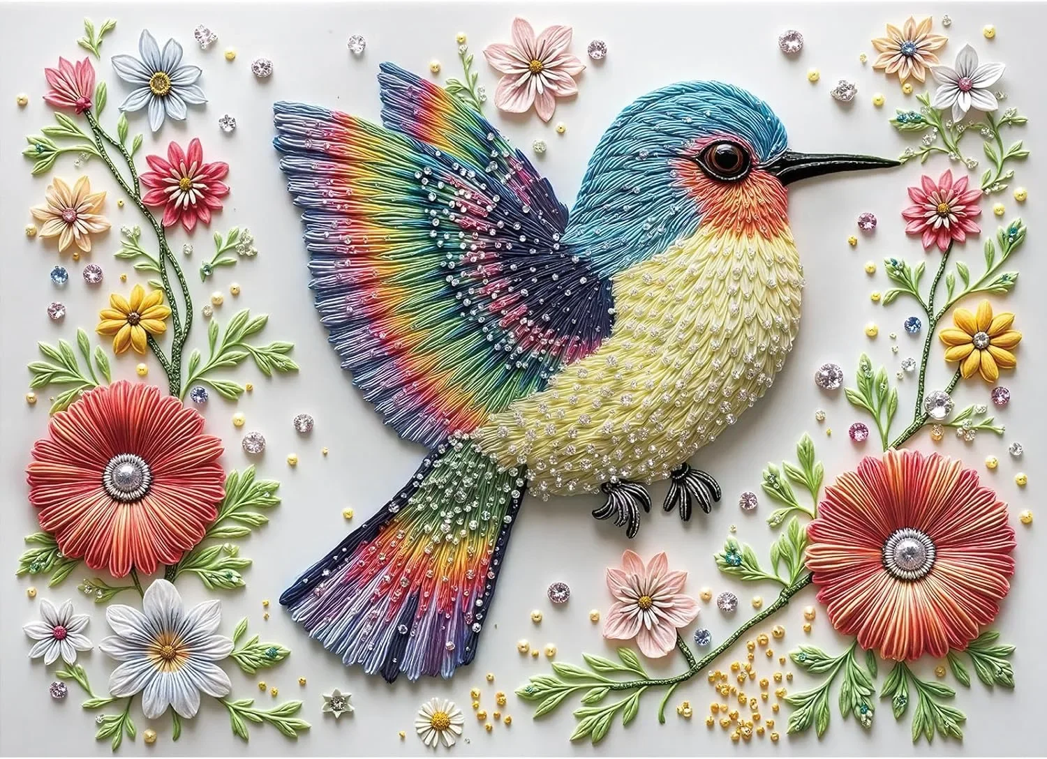 

Wooden Puzzle 1000/500/300 Pcs Handmade Gemstone Bird Jigsaw Puzzles for Gameroom Bedroom Party Birthday Gift Challenging Game