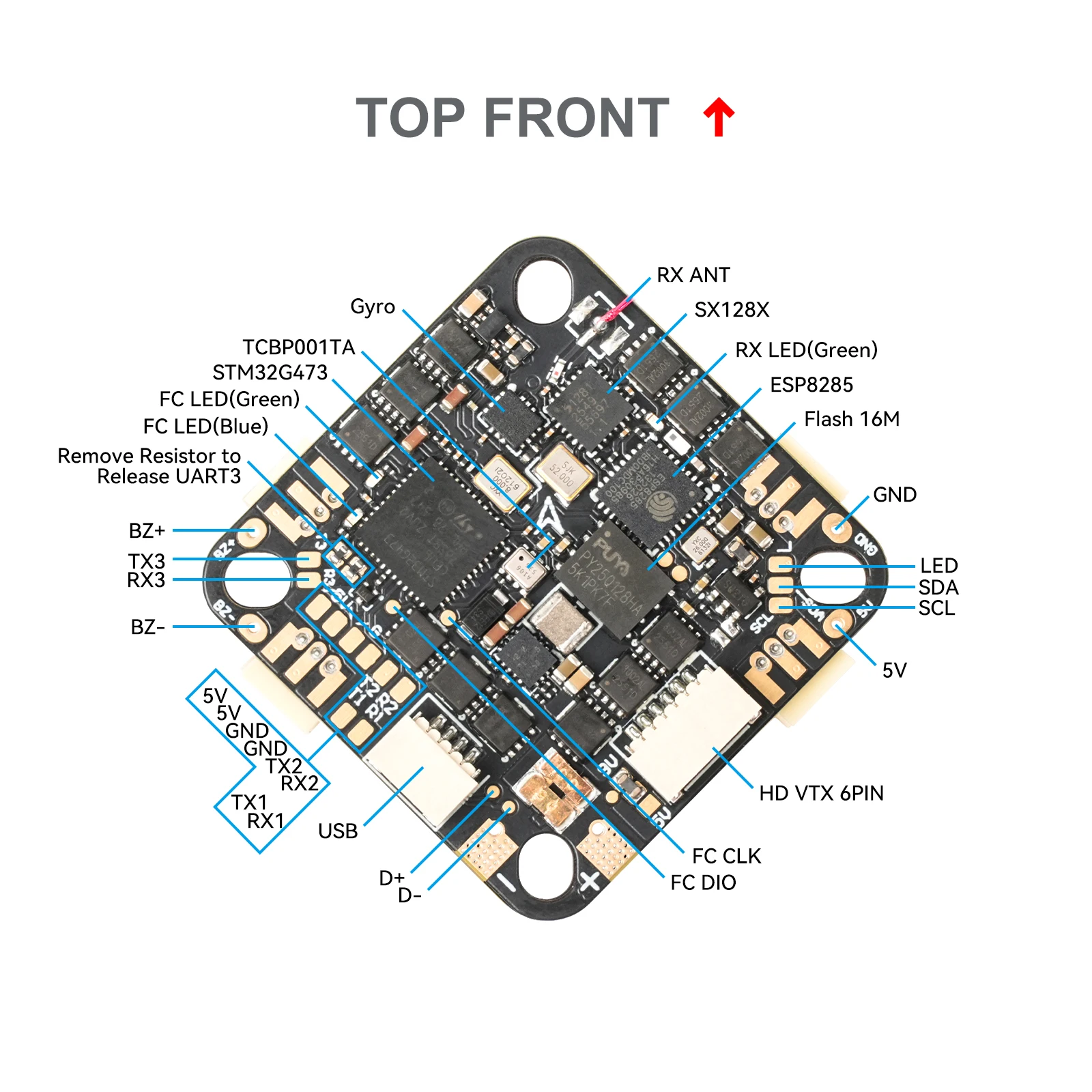 BETAFPV Cube G4 2-4S 30A 3IN1 V1 Flugcontroller 3 IN 1 (FC ESC Rx) AIO FC für Pavo20 Pro II 4S Bürstenloser Whoop Quadcopter – Detail 4