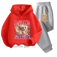 Ballerina Cappuccina Funny Stitch Hoodies Spring Autumn Funny Cappuccina Ballerina Cappuccino Dancer 2Pcs Sets Tracksuits