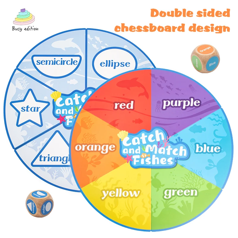 Tappetino colorato Gioco di pesca per gattini Educazione precoce in legno Giocattolo educativo di pesca magnetico per bambini magnetico in legno per bambini