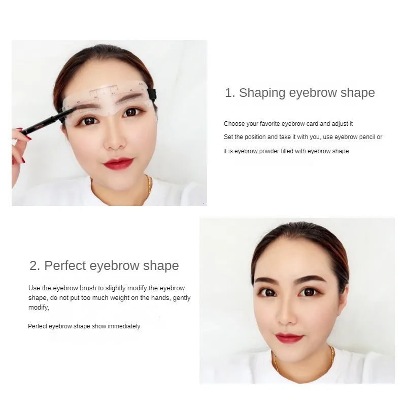 Reusable Eyebrow Shaper DIY 6PCS Set Soft Ruler Brow Definer Eyebrow Stamp Card Soft Ruler Stencil Shaping Makeup Tool