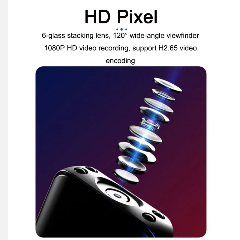 CERASTES Di Động Đầu Ghi Kỹ Thuật Số Cơ Thể Mini Camera HD 1080P Màn Hình Di Động Tầm Nhìn Ban Đêm Nhỏ Tiếng Ồn Giảm Ghi Âm