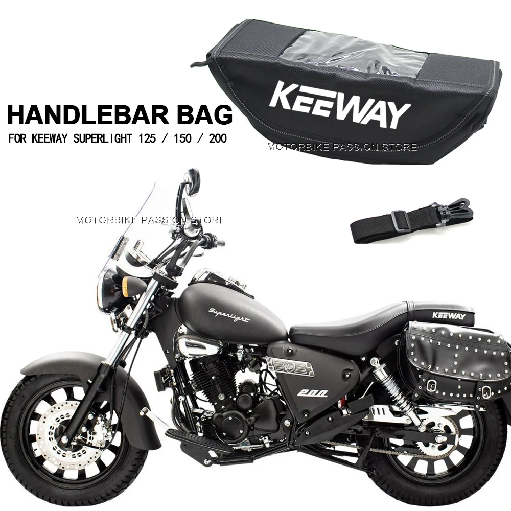 for keeway superlight 125/150/200 Motorcycle Handlebar Bag Storage Travel Tool Pouch Waterproof
