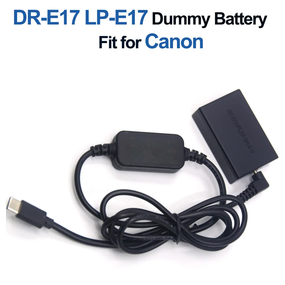 

USB Type C DC Cable DR-E17 DC Coupler LP-E17 LPE17 Dummy Battery for Canon EOS M3 M5 M6 EOS-M6 Mark II Cameras