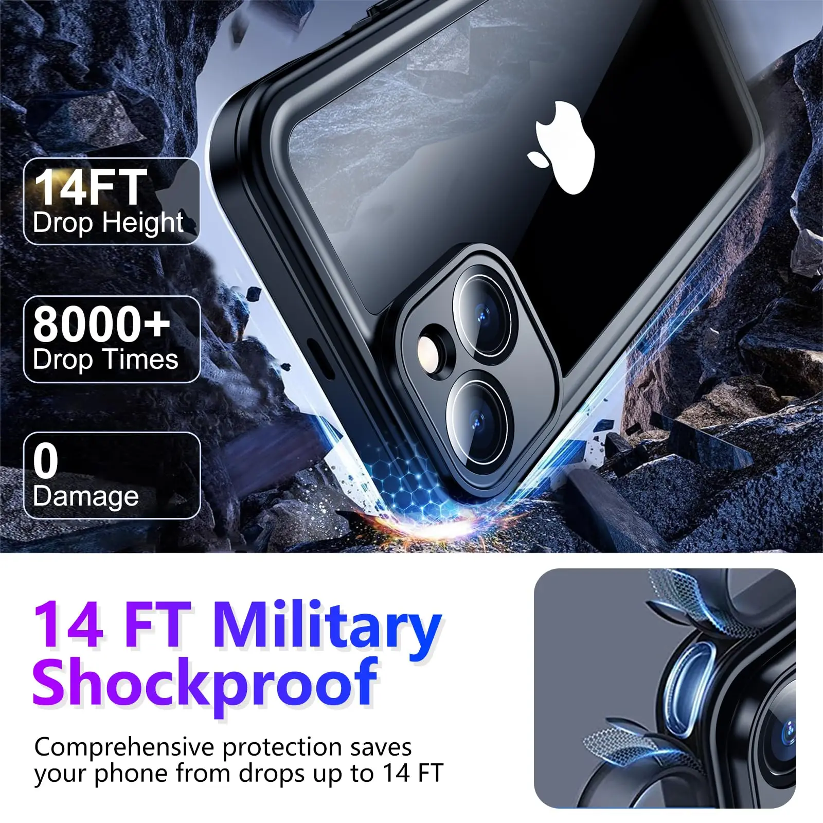 Shellbox Professionelle Wasserdichte Handyhülle für iPhone 14 17Air 13 15 16 - 360° Vollständige Abdeckung Stoßfest Staubdicht IP68 – Detail 3
