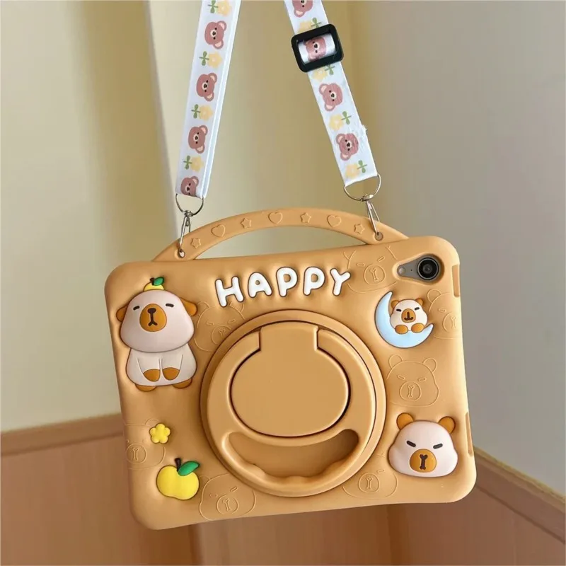 3D Cartoon Case For iPad Air Mini 1 2 3 4 5 6 Pro 11 11in 7th 8th 9th 10.2 10th Gen 10.9 A16 2025 Children Silicone Tablet Case