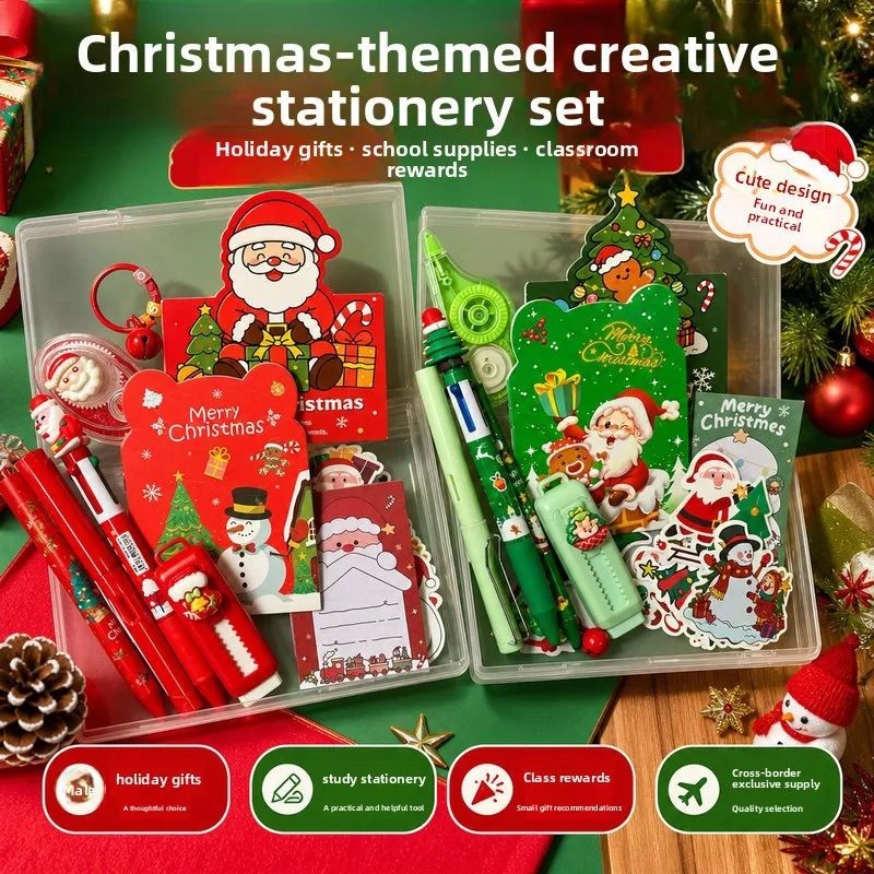 10 Pcs Christmas Stationery Set for Students Kids Reward Gift School Supplies Classroom Prizes