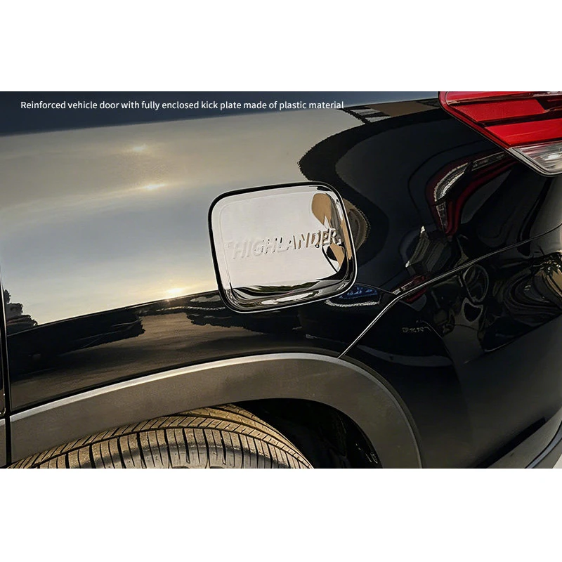Chrome Fuel Tank Cap Cover Trim Sticker Guard for 2015-2021 Toyota Highlander Gas Tank Lid Protection Modification view 4