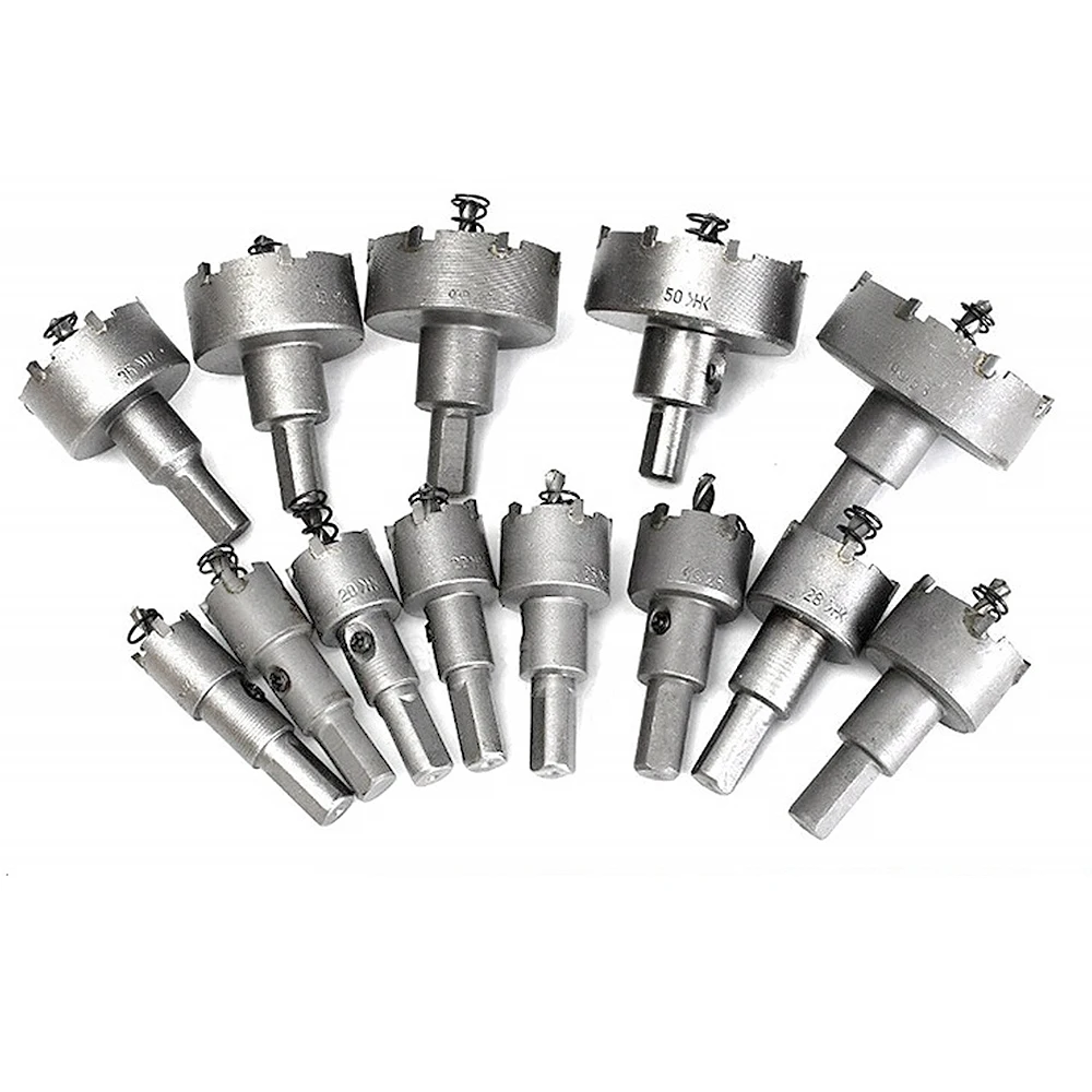 Juego de sierras de copa de aleación 13Pcs16-53mm, punta de carburo TCT, cortador de Metal, Kits de brocas para corona de perforación de Metal de