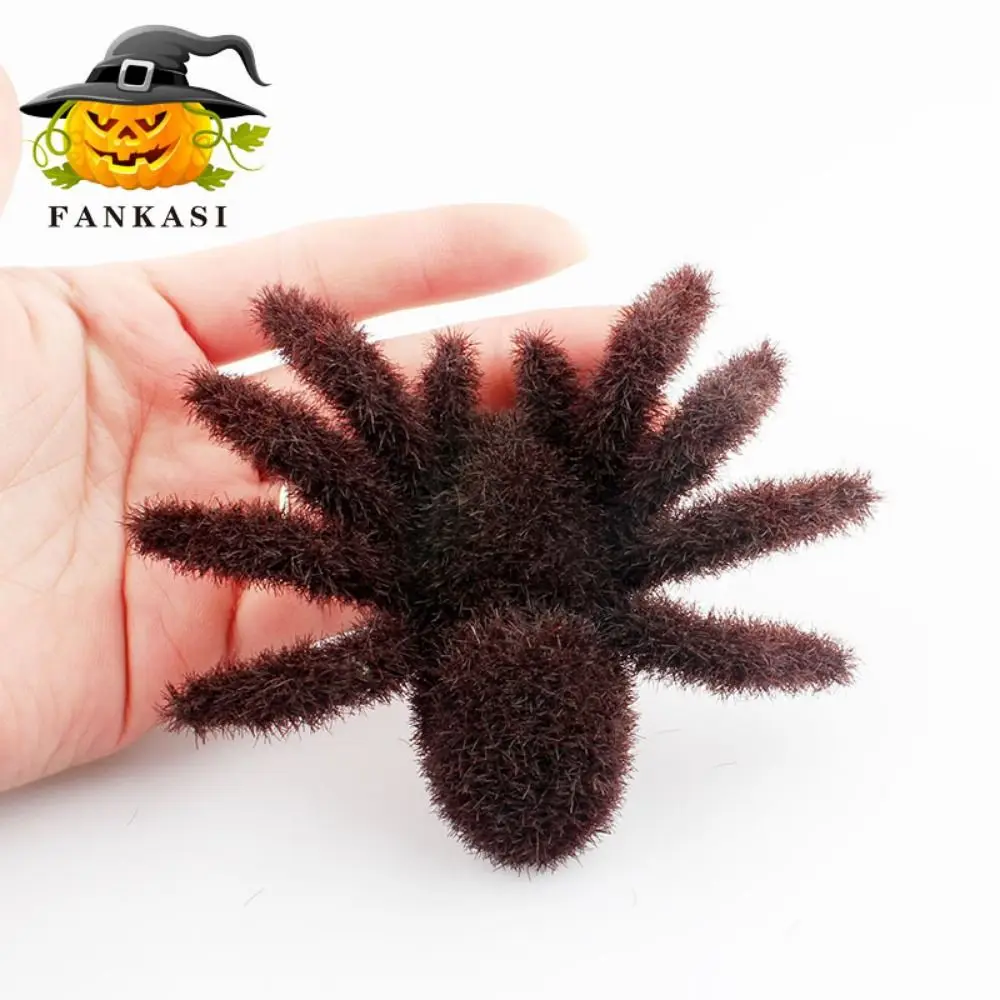 Scary Realistic Halloween Spider Ornaments DIY 3D simulated Hairy Spider Pendants Cartoon Artificial Spider Model Learning