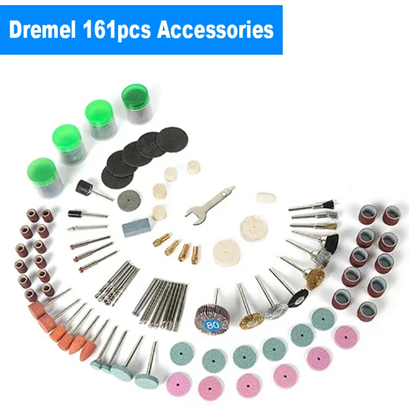 105/161 Stuks Schuurgereedschap Accessoires Set Elektrische Mini Boor Bit Kit Schuren Polijsten Graveerkoppen