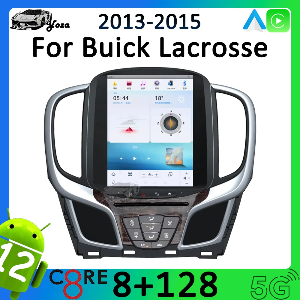 Yoza Carplay Car Radio For Buick Lacrosse 2013-2015 Qualcomm Android11 Tesla Screen Multimedia Player GPS Navigation 5G WIFI