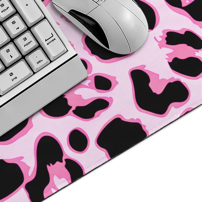Mouse Pad Light Pink Leopard Print Gamer XL Custom Large Mousepad XXL Carpet Natural Rubber Office Laptop Desktop Mouse Pad
