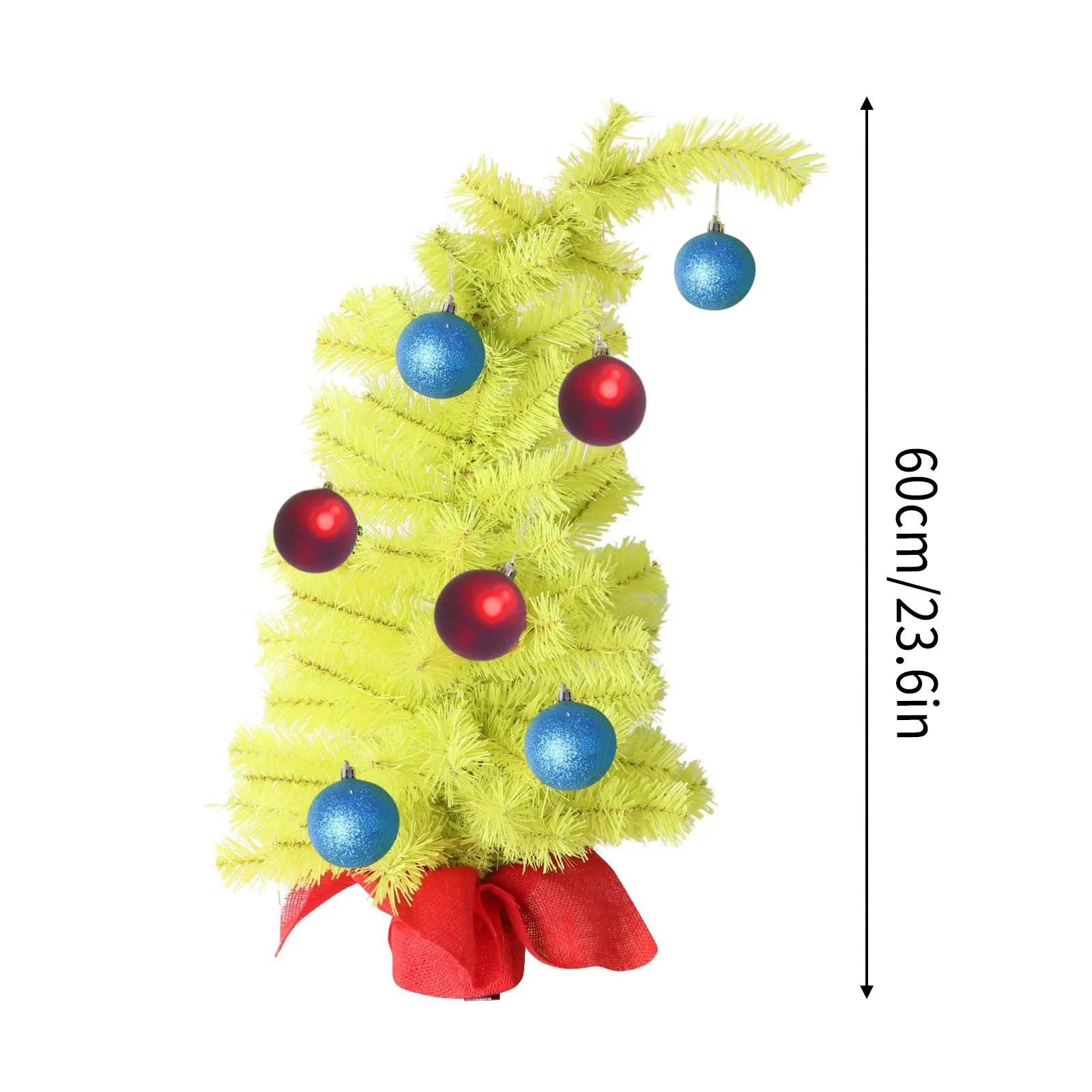 60CM Kerstboom Scheve Hals Kerstboom Kerstversiering Groene Vouwboom Holiday Party Desktop Ornament navidad