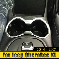 For Jeep Cherokee KL 2014 2015 2016 2017 2018 2019 2020 2021 ABS Car Front Row Water Cup Holder Frame Trim Cover Case Sticker