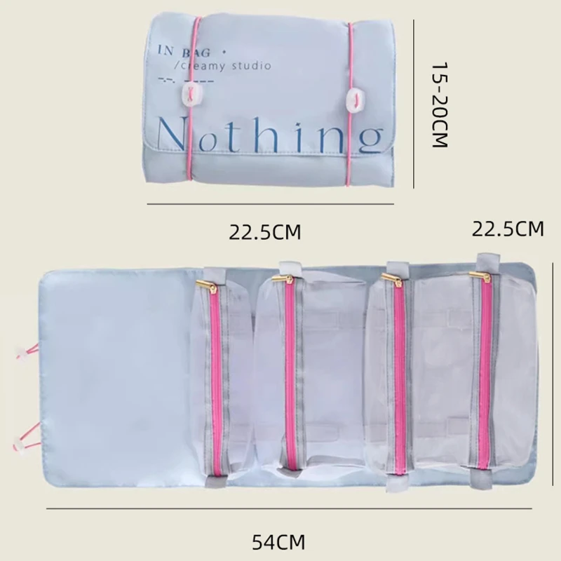 Folding Storage Bag Travel Portable Makeup Bag  Large Capacity Detachable Cosmetics Toiletries Bag