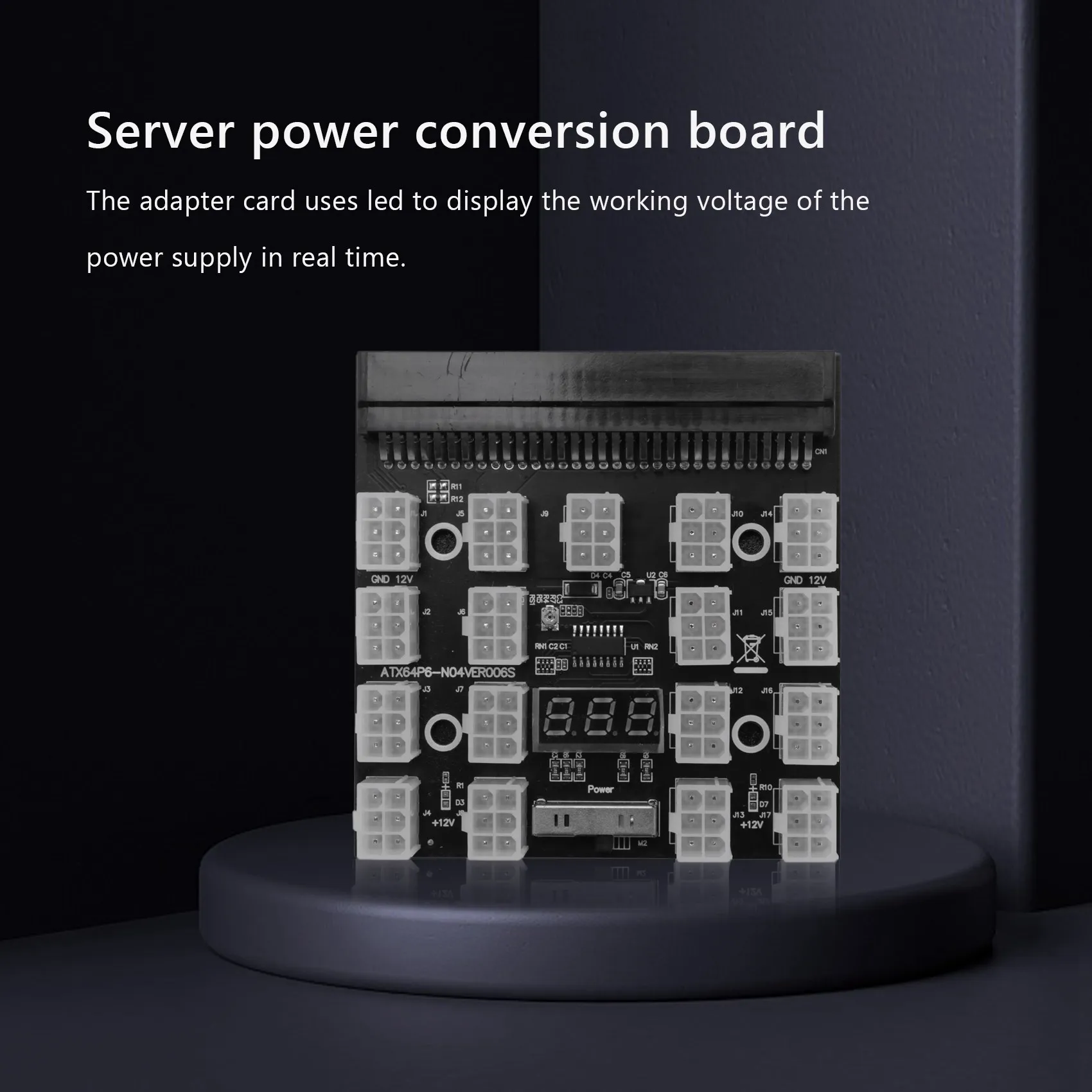 LSJD Breakout Board 17 Port 6Pin LED Display Power Module Server Card Adapter for HP 1200W 750W PSU GPU Miner Mining BTC ETH