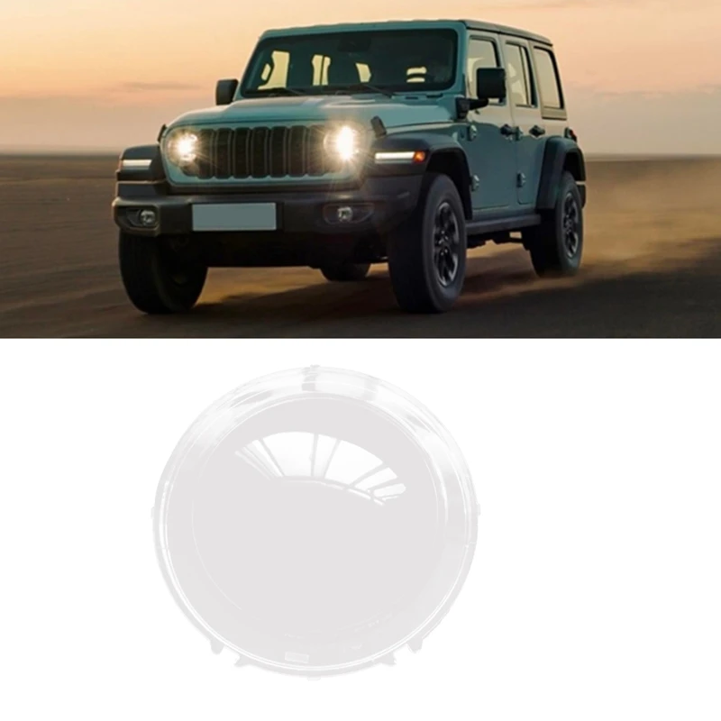 Car Front Headlight Lens Cover Transparent Mask Head Light Lamp Lamp Shell For Jeep Wrangler JL 2018-2024