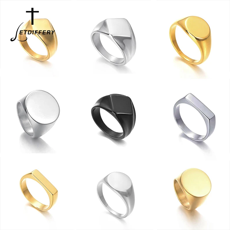 Letdifery-사용자 정의 새겨진 이름 날짜 텍스트 서명 반지, 스테인레스 스틸 커플 남성 여성 웨딩 약혼 보석 선물