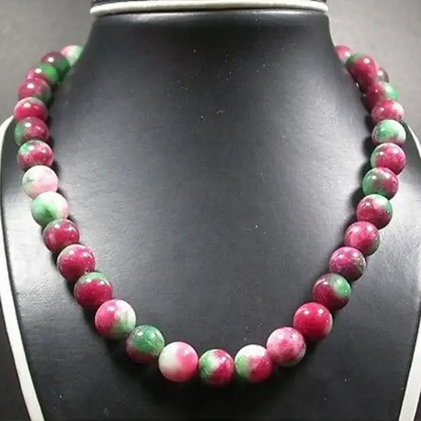 

Jewelry CHINESE Red Bead Beads Necklace 10mm 17 inches