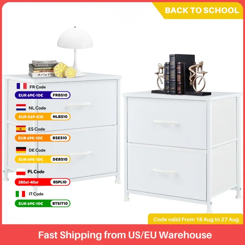 JHK Living Room Cabinet Layers Set of 2 Fabric Drawers Beside Nightstand Table Closet Chest Clothes Display Cabinet Of Furniture