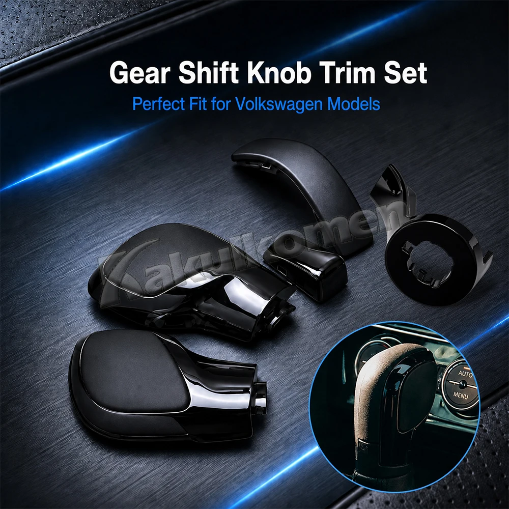 For VW Golf 6 7 R Gti Passat B7 B8 Cc R20 Jetta Mk6 Gli Dsg Gear Shift Knob Side Cover Leather Dsg Emblem Gear Knob Trim Strip