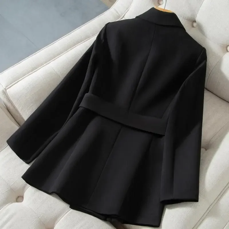 Women's Slimming Suit Jacket 2026 Spring Autumn New Korean version Casual Design Double breasted Blazer Jackets Lady Short Top