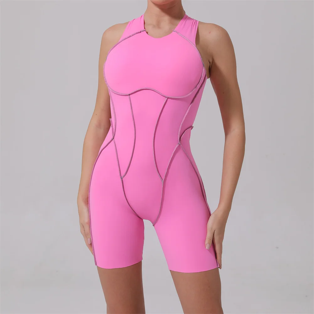 

New Short Sports Jumpsuit Sleeveless Women Yoga Clothes Rompers Workout Suit Female Outdoor Recreation Bodysuits Gym Set