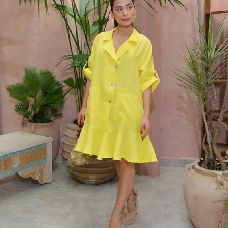 

Spring and summer new fashion temperament casual short-sleeved dress simple and versatile elegant holiday style high-end dress