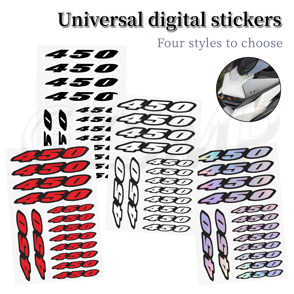 Number 450 Motorcycle Stickers Motocross Body Universal Decals Fit for Yamaha Honda 450SR YFZ CRF 450 SX-F SMR