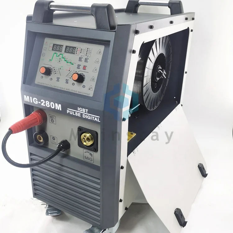 Double pulse mig welder with gas or gasless maquina solda soldador mig aluminum iron stainless steel spot welding machine 280