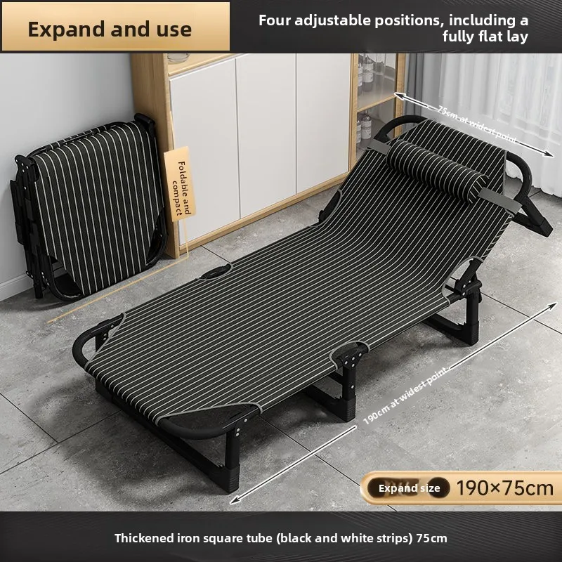 Portable Multipurpose Camp Bed Home Simple Folding Bed Companion Bed Foldable Office Lounge Chair Bed Single Nap Home