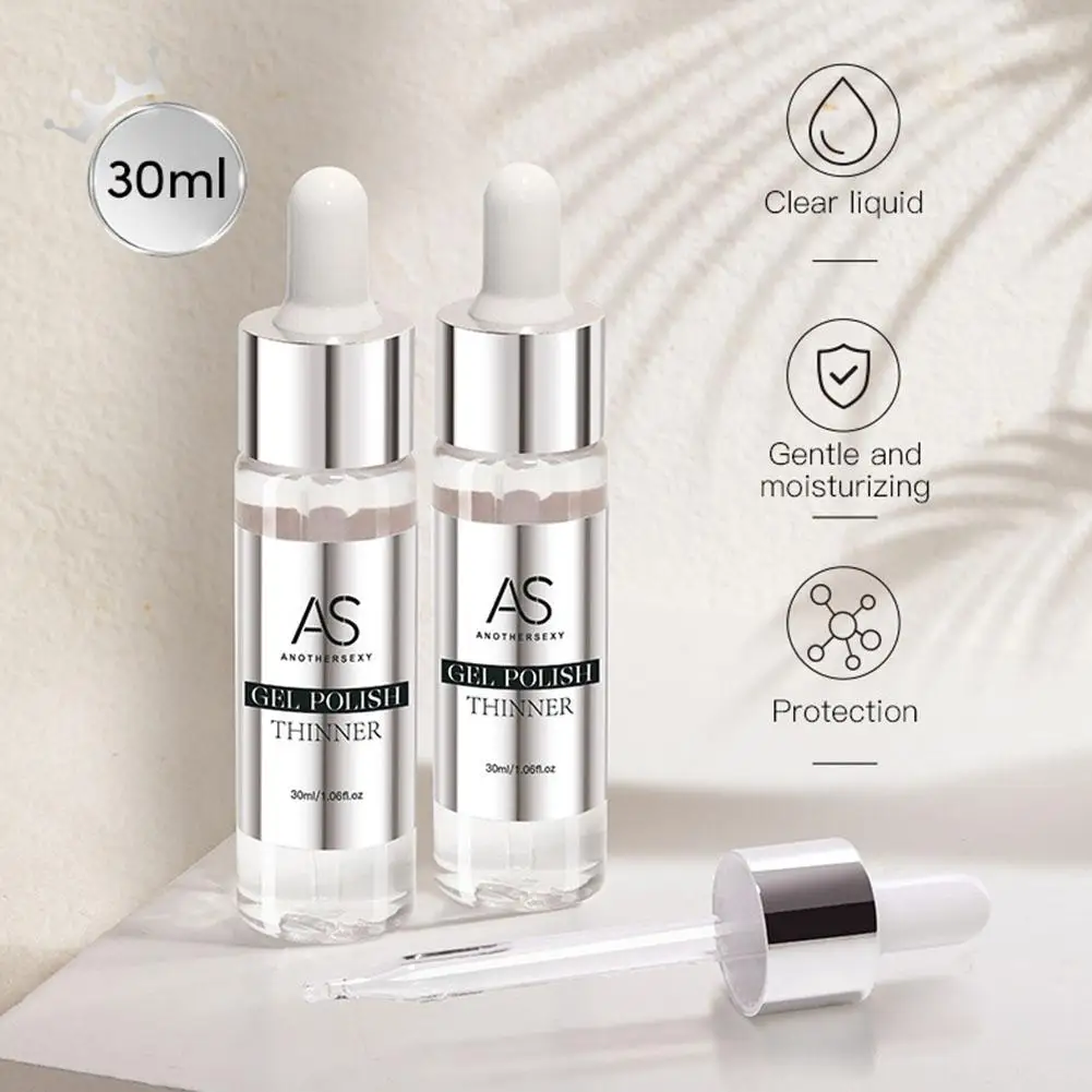 30ml Gel Polish Thinner Liquid Restore Thick Clumpy UV Gel Nail Polish Dilutor Nail Art Manicure Salon DIY Nail Care Tool