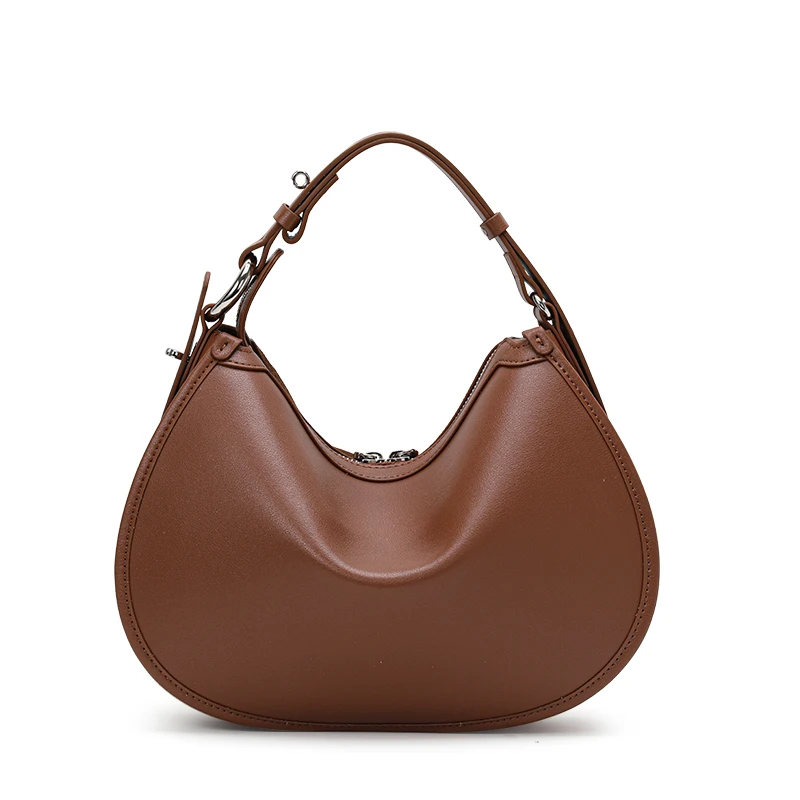New Spring and Summer Style Frosted Leather Advanced Sense Crescent Shoulder Bag, Fashionable Retro Minimalist Crossbody - view 2