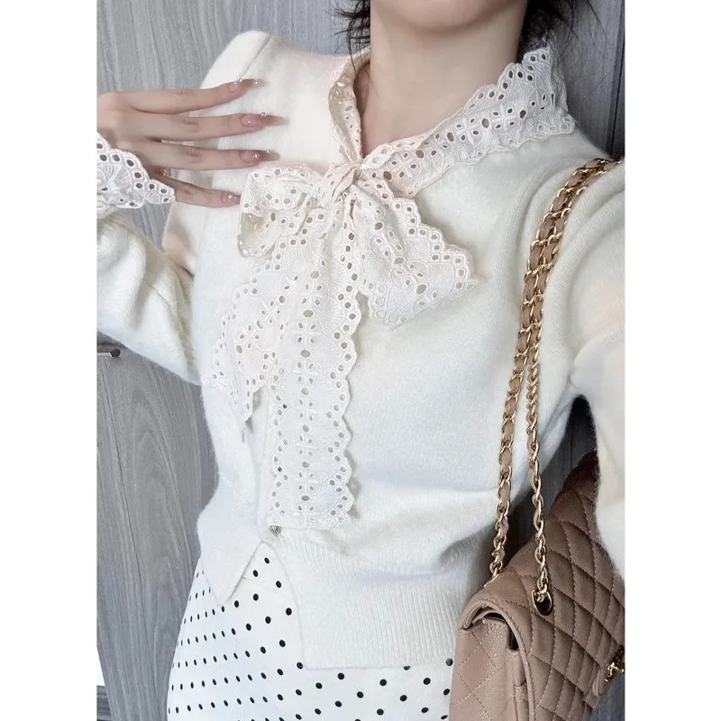 

Red Lace Base irt Women's Autumn Winter Slim Fit Inner Knitted Sweater Commute Sle Pure E-commerce Polyester Fiber Long S...