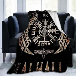 The Vikings Ancient Scandinavian Norse Runes Axes 3D Soft Throw Blanket Lightweight Flannel Warm Blanket for Bedroom Couch Sofa